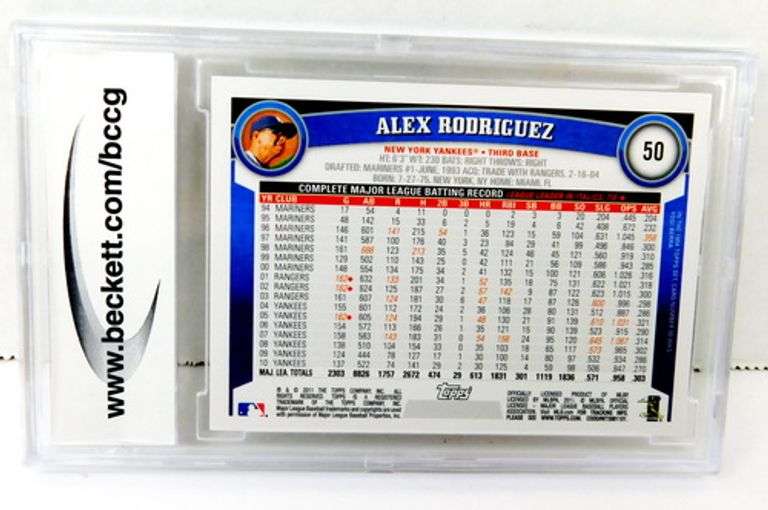 Alex Rodriquez 2011 Baseball Card, 10 Mint