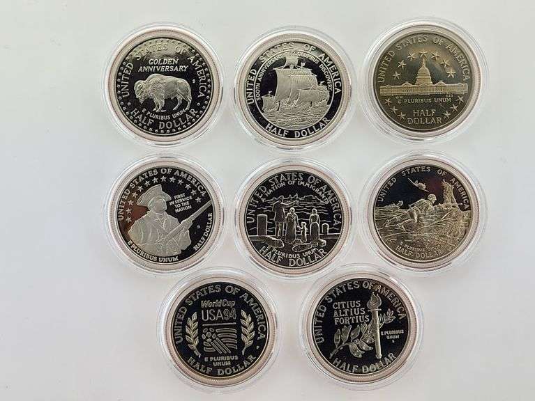 Lot of 8 Different Proof Commemorative Half Dollars