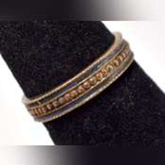 Blue Enamel Ring in Vermeil Sterling Silver.