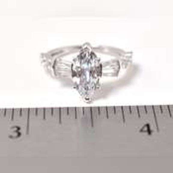 CZ Gemstone Ring in Sterling Silver.