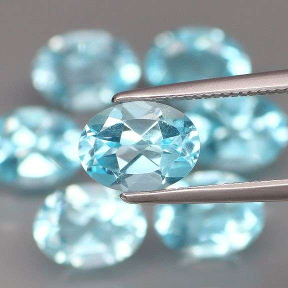 7 vivid Swiss blue topaz! Almost one and a half carats each! 10.40cts worth!