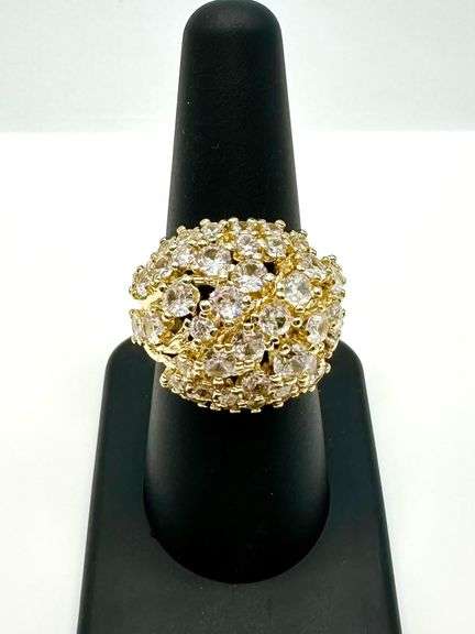 Dazzling 14 Kt. Gold Plate 10.75 Ctw Simulated Diamond Ring
