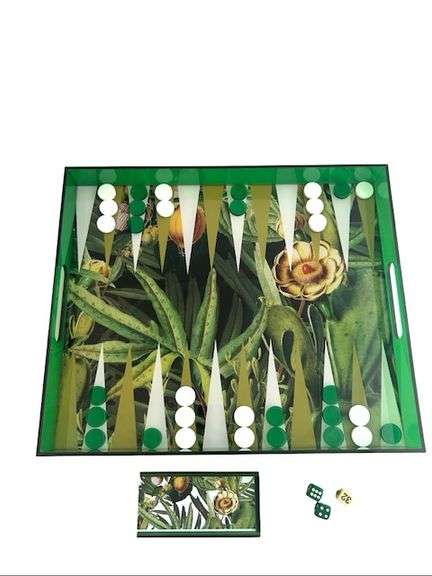 Game, Backgammon Tray, Tropical Green