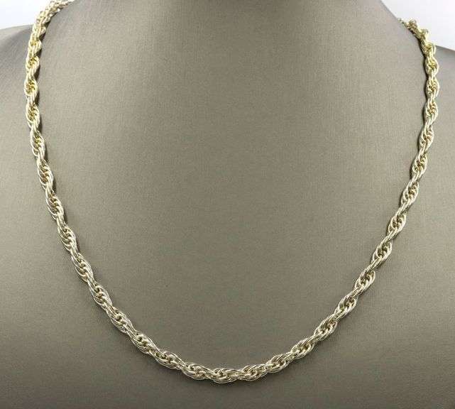 Italian 925 sterling silver rope chain necklace