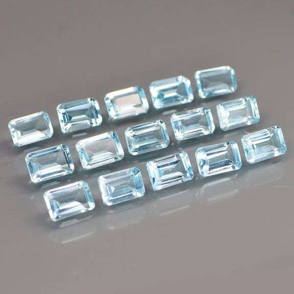 Matched! 15 piece 11.26ct full fire sky blue Topaz set