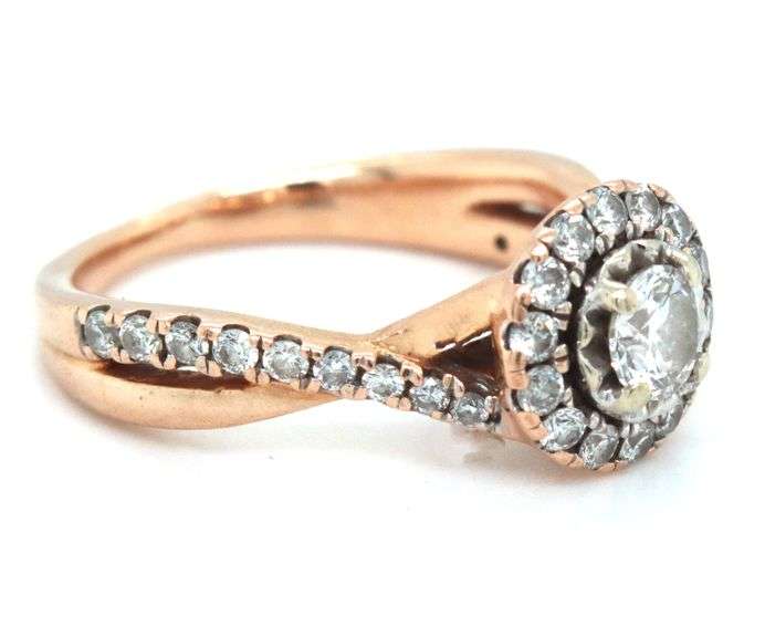 Sweet Little 14K YG Diamond Halo Ring