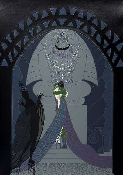 Erte "Lovers and Idol" Signed Limited Edition Serigraph