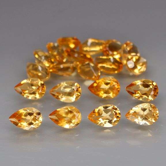 High fire 7.87ct 6x4mm real Brazilian Citrine set!
