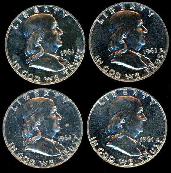 4 Choice Proof 1961 Franklin Silver Half Dollars