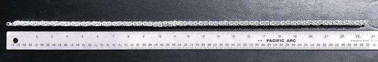 Huge 125.4 Gram 18 Kt. White Gold Plated Byzantine Chain Necklace