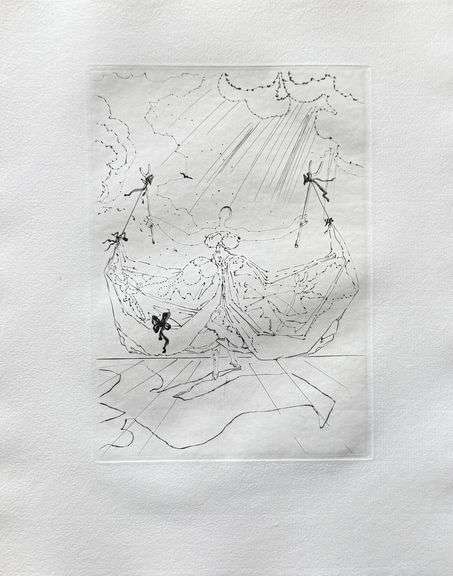 Highly Collectible and Rare Salvador Dali Wood Engraving from Le Tricorne