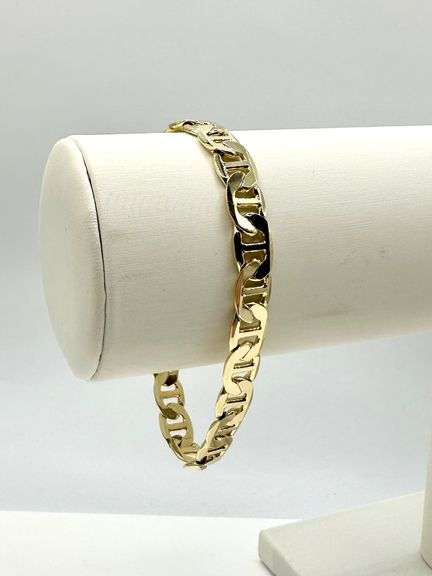 Dazzling 15 Gram 14 Kt Yellow Gold Plated Mariners Link Bracelet