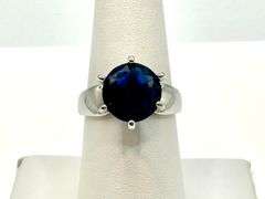 Beautiful 3.5 Ct Deep Midnight Blue Simulated VVs1 Diamond Ring