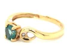 Sweet 14K YG Blue Topaz Ring