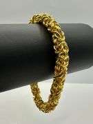 Sharp 43.9 Gram Yellow Gold Plated Byzantine Bracelet