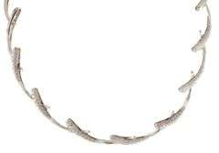 2.97ctw Pave Diamond Woven Loop Link Choker Necklace in 18K