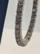 Showy 14k White Gold Diamond Hoop Earrings