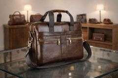 Genuine Leather Briefcase Messenger Bag