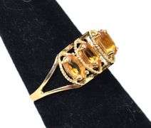 Beautiful 10k Yellow Gold Citrine Gemstone Ring