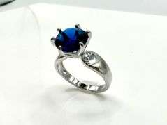 Beautiful 3.5 Ct Deep Midnight Blue Simulated VVs1 Diamond Ring