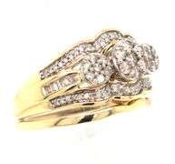 10kt Yellow gold diamond wedding set