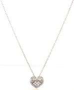 10kt White gold diamond cluster heart shaped pendant on chain