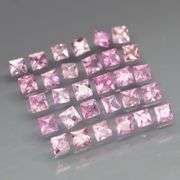 Vivid! 2.80ct radiant princess cut Bubble gum pink Sapphire set