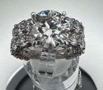 14K White Gold Round Wedding Band and Engagement Ring Set of 12.70
