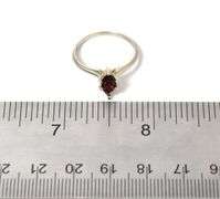 Darling 14K White Gold Red Garnet Gemstone Ring