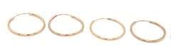 2 Pairs of 10kt Yellow gold hoop earrings