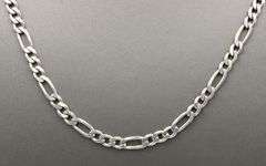 Italian Vintage 925 sterling silver Figaro chain necklace