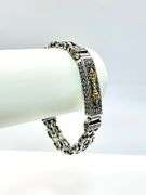 50 Gram14 Kt. White Gold Plate Byzantine Bracelet