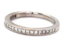 18kt White gold 0.50ctw channel set princess cut diamond band