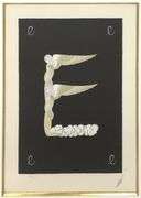 Erte "E" Serigraph Signed Limited Edition from "The Alphabet" Suit Framed