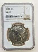 1923 Silver Peace Dollar, NGC AU58
