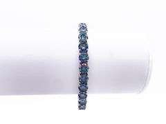 18 Kt White Gold Plate Magnificant 27 Cttw Deep Cobalt Blue Purple Amber Fire Moissanite Tennis Brac