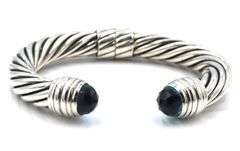 David Yurman 10mm blue topaz cuff bangle