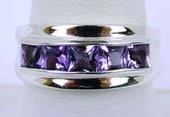 Sterling Silver Amethyst Ring, Size 8