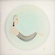 Erte "Onyx Sleeve" Estate Serigraph with Foil Stamping Framed