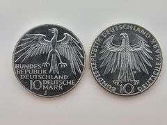 1972-J & 1972-D 10 Mark German Federal Republic, Silver
