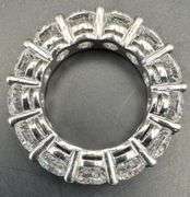 14K White Gold Round Brilliant Cut Lab Diamond Wedding Band of 8.10ct