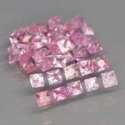 Vivid! 2.22ct radiant princess cut Bubble gum pink Sapphire set