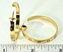 Cartier "Love" 18K Yellow Gold Large J Hoop Earrings