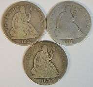1875, 1875-S, & 1876-S Seated Liberty Half Dollars