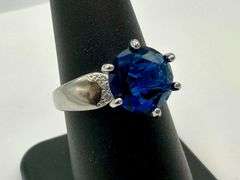 Beautiful 3.5 Ct Vs1 Deep Midnight Blue Simulated Diamond Ring