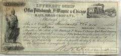 1857 Interest Scrip. P[ittsburgh Ft Wayne & Chicago RR Company