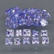 Glittering! Princess cut! 3.87ct UNTREATED Tanzanite set!!