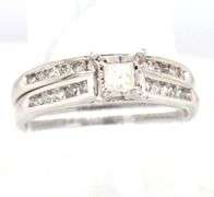 10kt White gold princess cut diamond wedding set