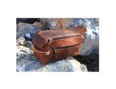 Buffalo Leather Toiletry Bag – Dopp Kit For Shaving & Travel