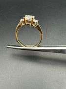 14K Yellow Gold Rectangle Princess Cut Diamond Ring